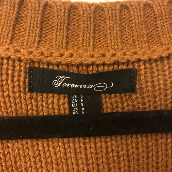 Two toned colour blocked camel F21 cardigan - Picture 3 of 5